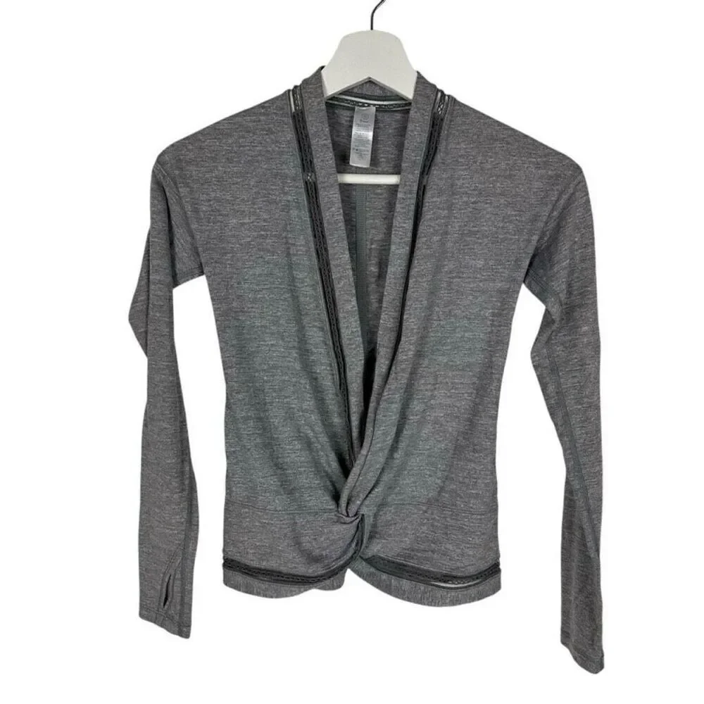 Lululemon Ivivva size 10 Own The Move Twist Front Knotted Top Gray